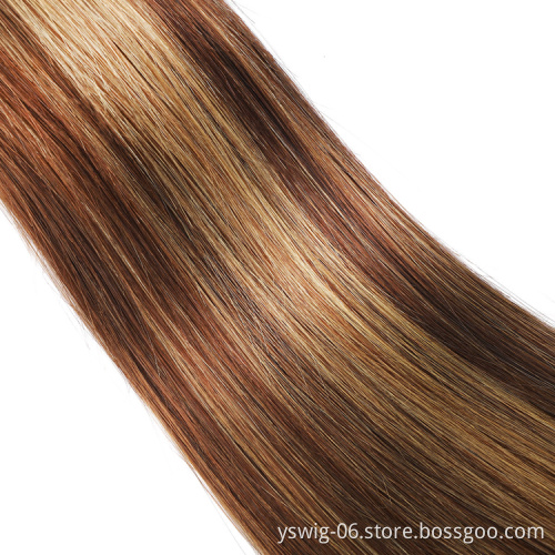 P4/27 color 2021 New Popular Products Piano Color 12 14 16 Inch Double Drawn Silky Straight Hair Bundles
